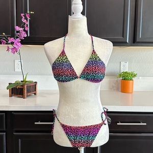 Victoria’s Secret Bikini. Rainbow animal print. NWT